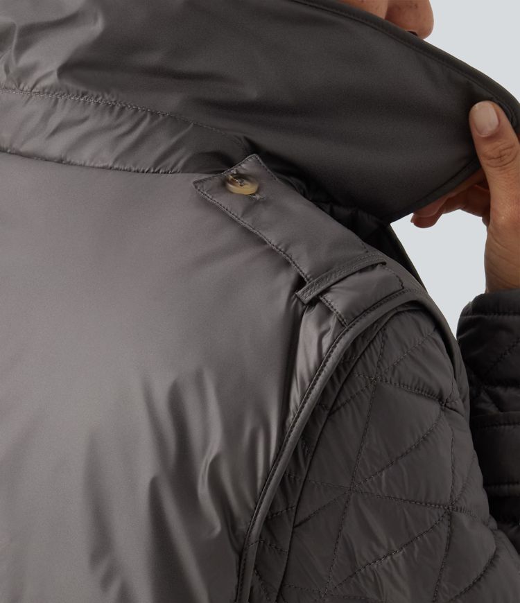 Water Repellent Long Sleeve Quilted Work Padded Jacket with Pockets