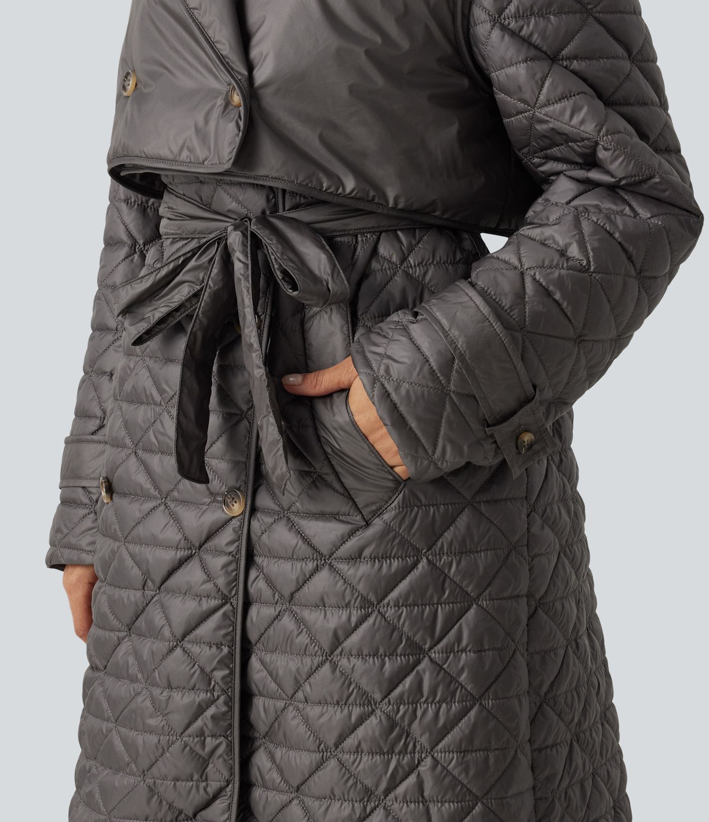 Water Repellent Long Sleeve Quilted Work Padded Jacket with Pockets
