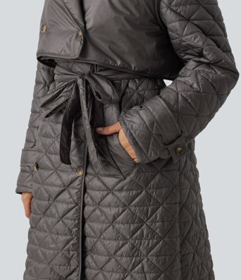 Water Repellent Long Sleeve Quilted Work Padded Jacket with Pockets