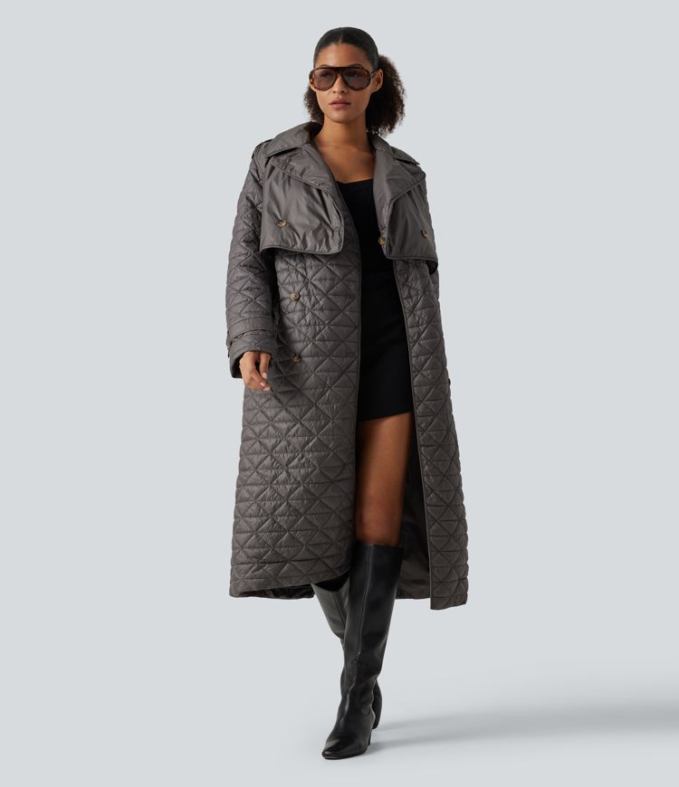 Water Repellent Long Sleeve Quilted Work Padded Jacket with Pockets