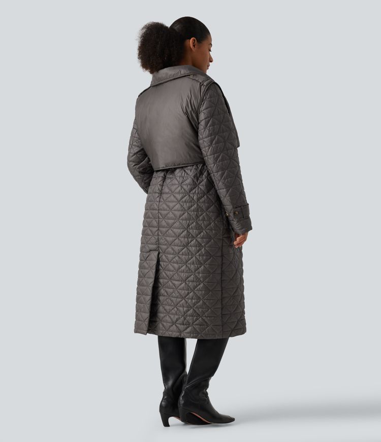 Water Repellent Long Sleeve Quilted Work Padded Jacket with Pockets