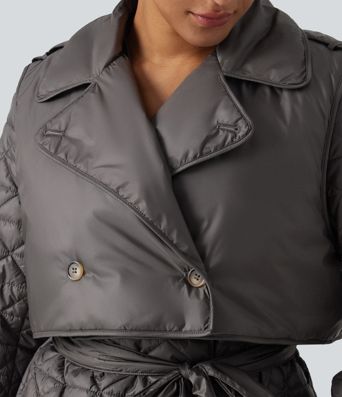 Water Repellent Long Sleeve Quilted Work Padded Jacket with Pockets
