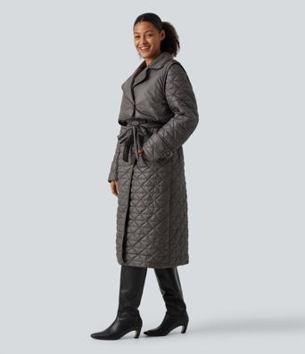 Water Repellent Long Sleeve Quilted Work Padded Jacket with Pockets