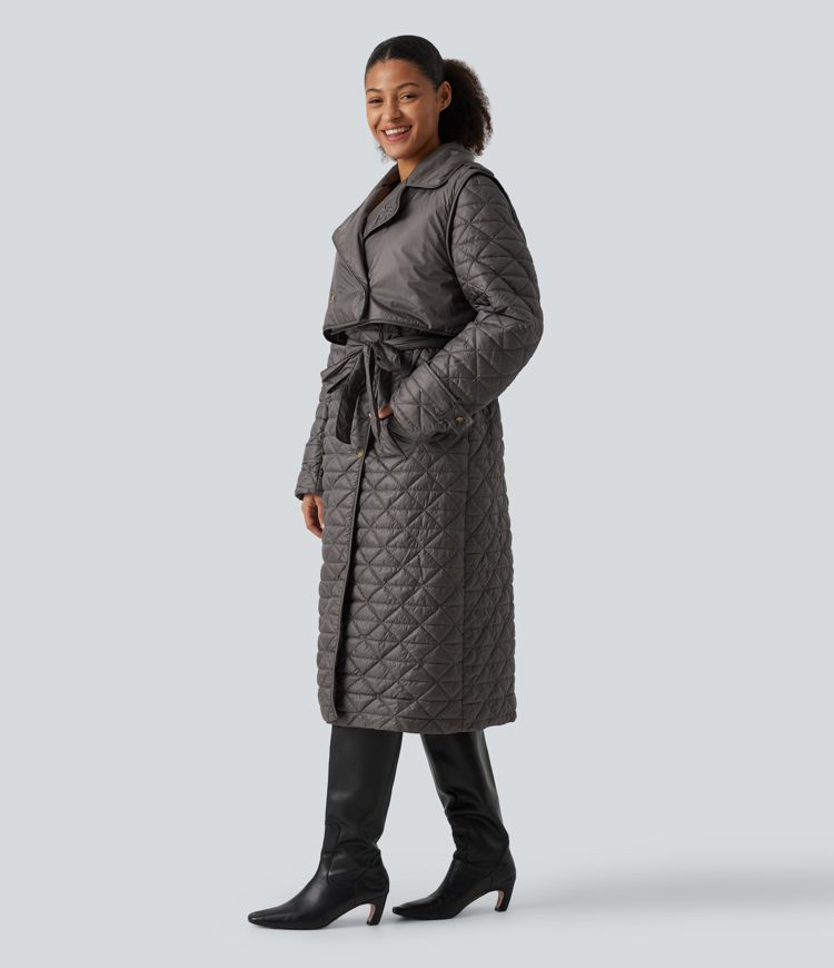 Water Repellent Long Sleeve Quilted Work Padded Jacket with Pockets