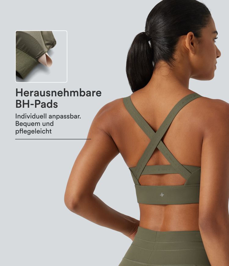 Lauf-Sport-BH mit mittlerem Support, U-Ausschnitt und integriertem BH - schnelltrocknend Lauf-Sport-BH mit mittlerem Support, U-Ausschnitt und integriertem BH - schnelltrocknend