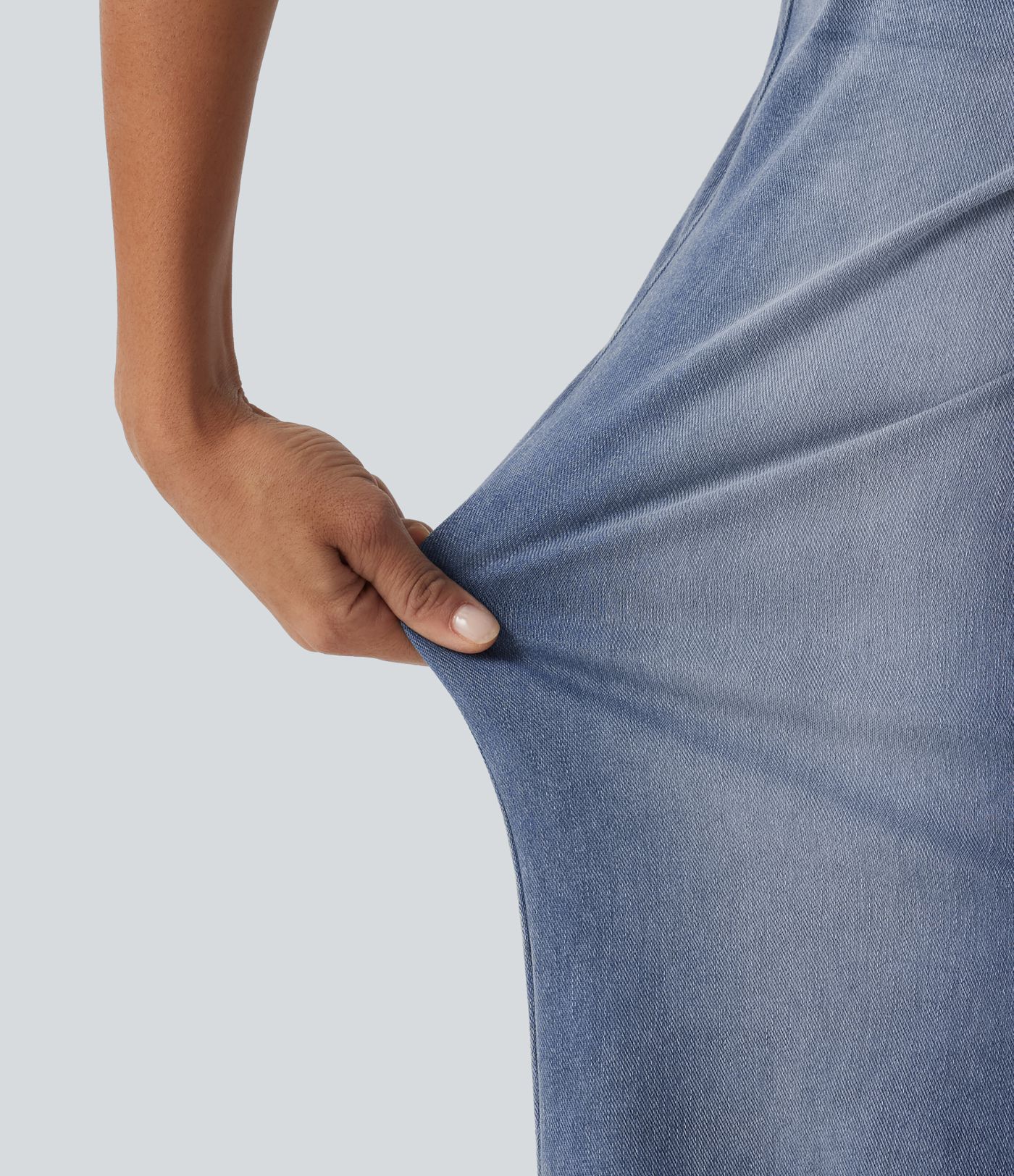 Halara Flex™ Mid Rise Drawstring Wide Leg Casual Cotton Jeans with Pockets