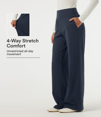 Halara Flex™ DayStretch pantaloni da lavoro a vita alta a gamba dritta con tasche