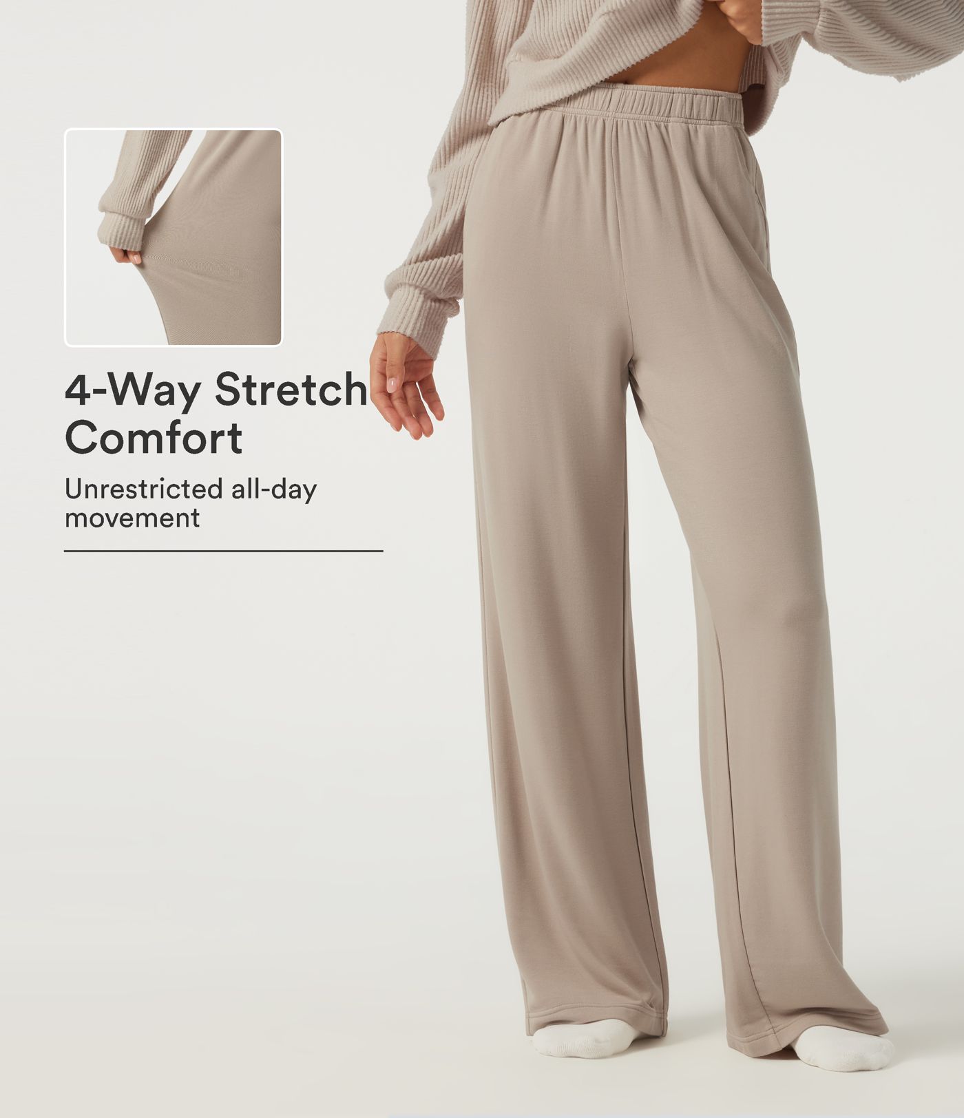 High Waisted Straight Leg Lounge Pants with Pockets High Waisted Straight Leg Lounge Pants with Pockets