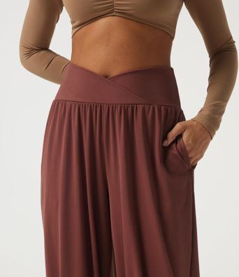 SoftlyZero™ Airy High Waisted Ruched Casual Pants with Pockets