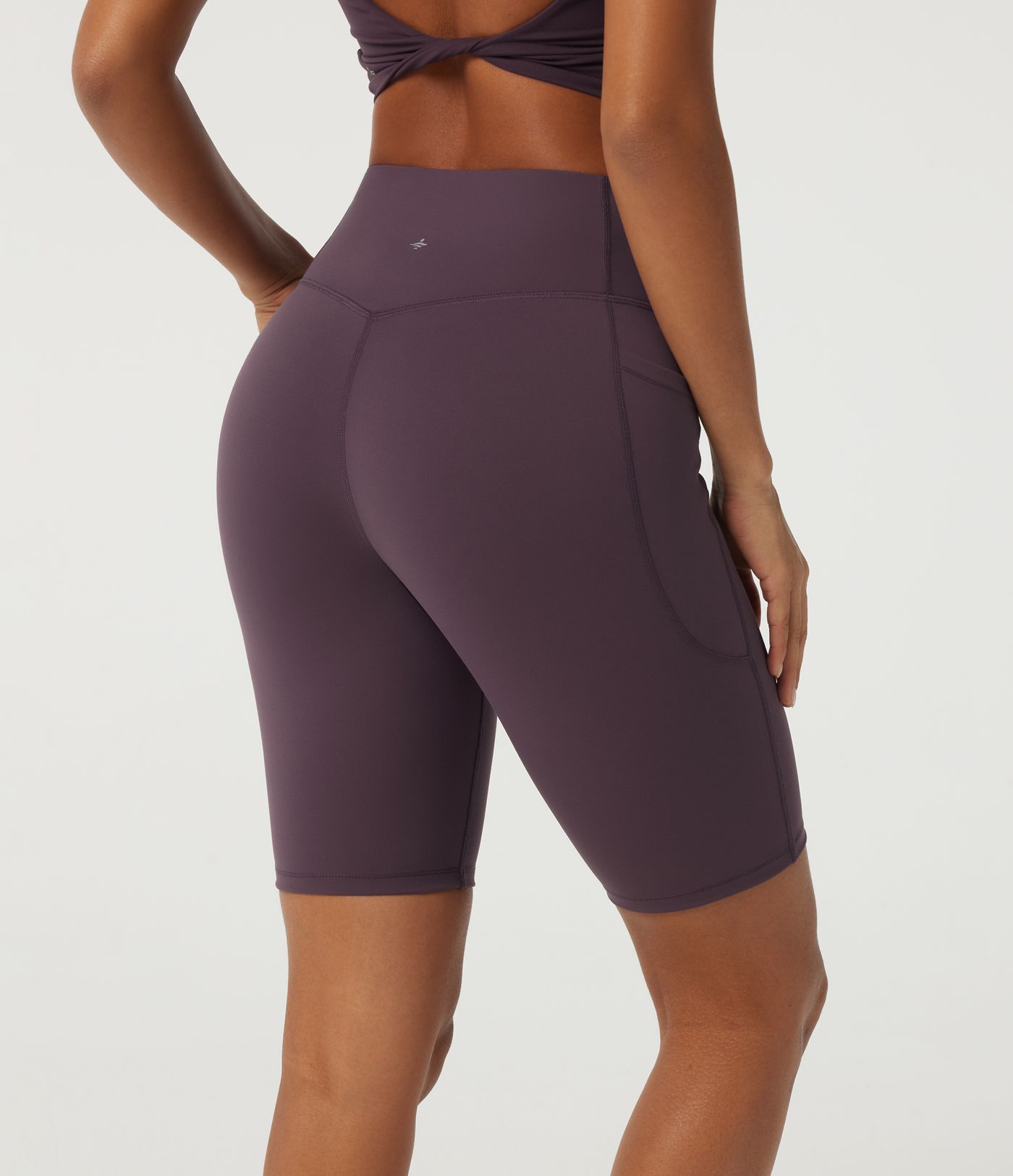 Speedwave™ High Waisted Crossover Tummy Control Skinny Cycling Biker Shorts 9" with Pockets Speedwave™ High Waisted Crossover Tummy Control Skinny Cycling Biker Shorts 9" with Pockets