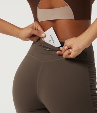SoftlyZero™ Plush High Waisted Tummy Control Ruched Skinny Cycling Biker Shorts 7" with Pocket