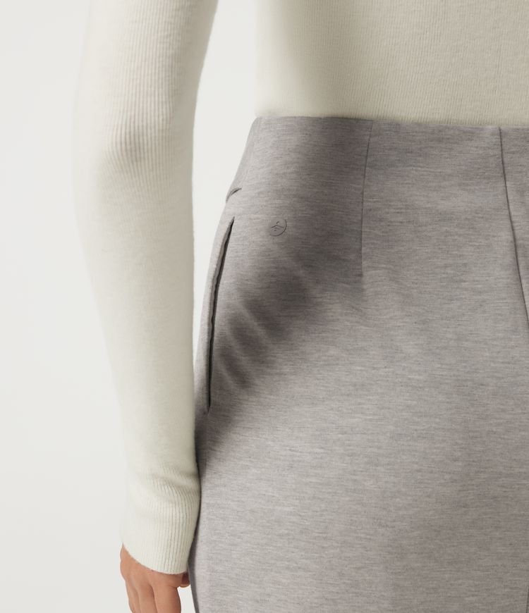 Jupe midi taille haute à nouer à l'avant pour le bureau, avec poches