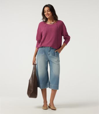 Ribbed Knit Scoop Neck Long Sleeve Ruched Curved Hem Casual Top