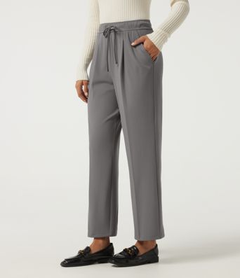 Halara Flex™ DayStretch High Waisted Drawstring Tapered Pleated Work Pants with Pockets
