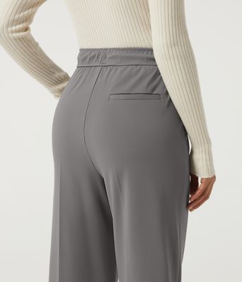 Halara Flex™ DayStretch High Waisted Drawstring Tapered Pleated Work Pants with Pockets