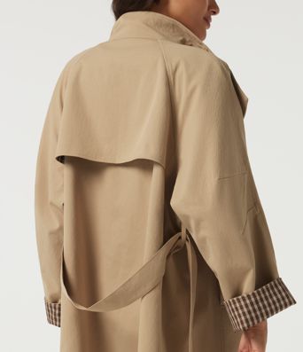 Lapel Raglan Long Sleeve Belted Work Jacket with Pockets