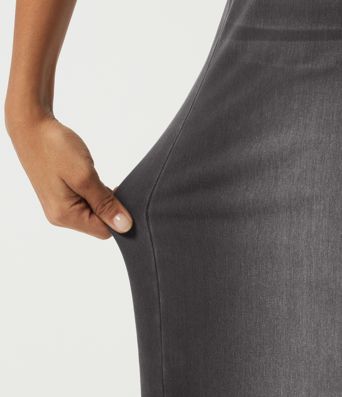 Halara Flex™ Denim hoch geschnittene, bauchformende Jeans mit Kordelzug, weitem Bein, gemustert, lässig, mit Taschen