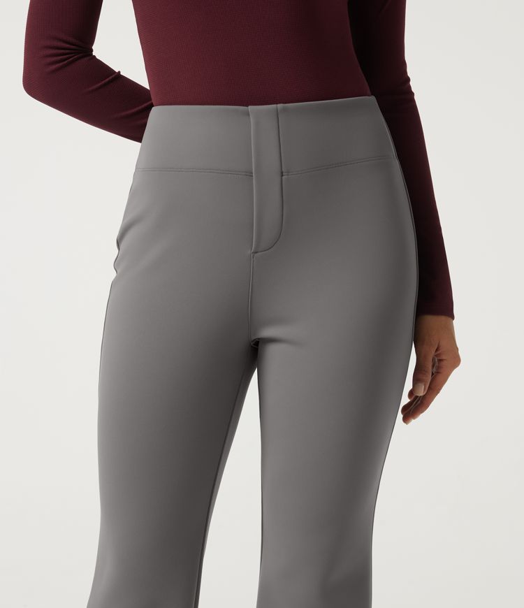 High Waisted Flare Work Pants with Pockets High Waisted Flare Work Pants with Pockets