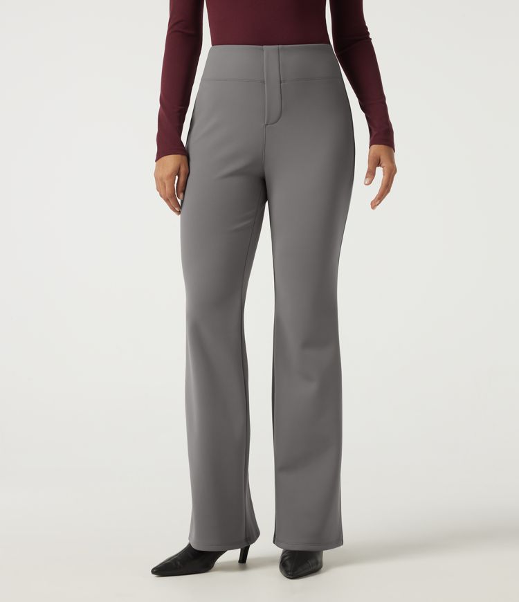 Silent Storm High Waisted Flare Work Pants with Pockets / 1