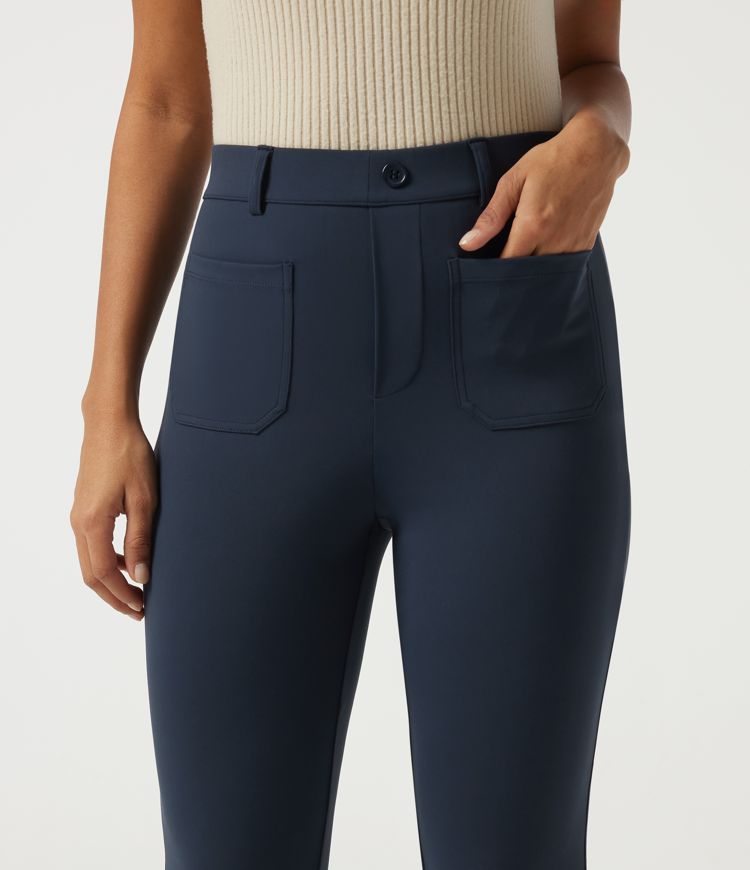 Halara DayStretch™ Magas derekú, bővülő szárú munkanadrág zsebekkel Halara DayStretch™ Magas derekú, bővülő szárú munkanadrág zsebekkel