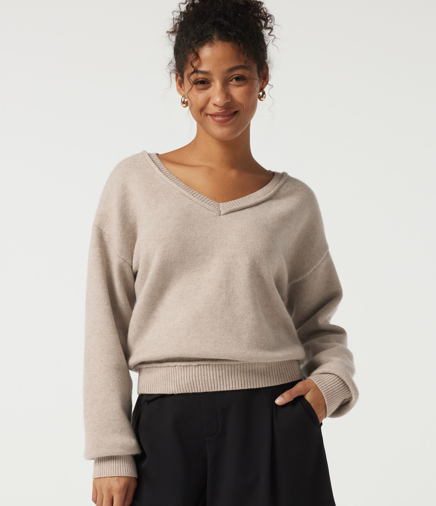 V Neck Long Sleeve Casual Sweater V Neck Long Sleeve Casual Sweater