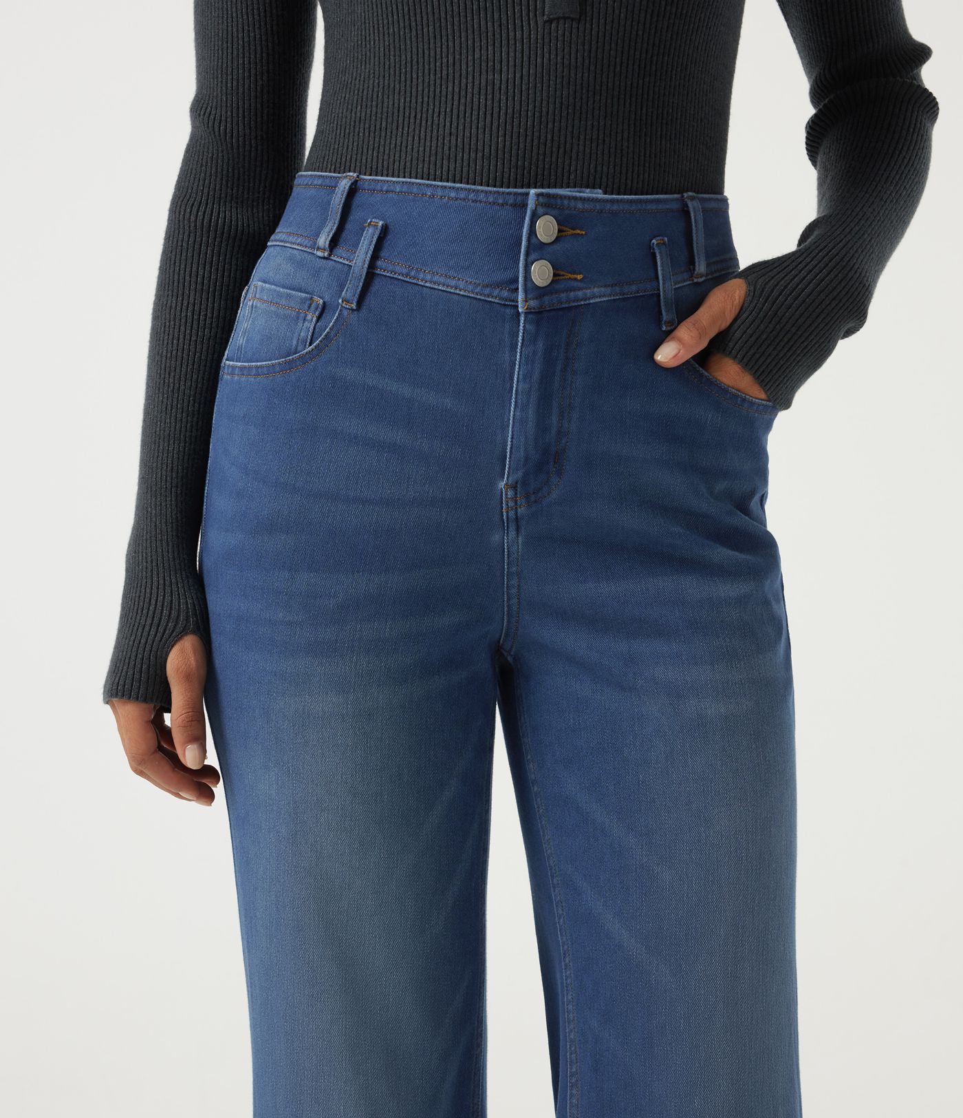 Halara Flex™ High Waisted Bootcut Casual Cotton Jeans with Pockets