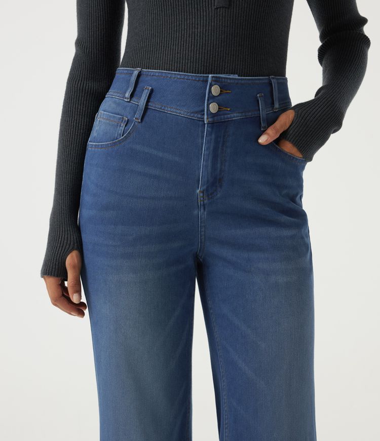 Halara Flex™ High Waisted Bootcut Casual Cotton Jeans with Pockets