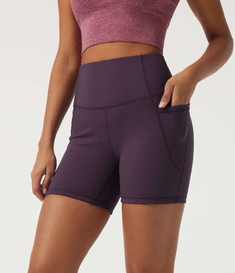 Speedwave™ short cycliste skinny d'entraînement, taille haute gainante pour le ventre, 5" avec poches