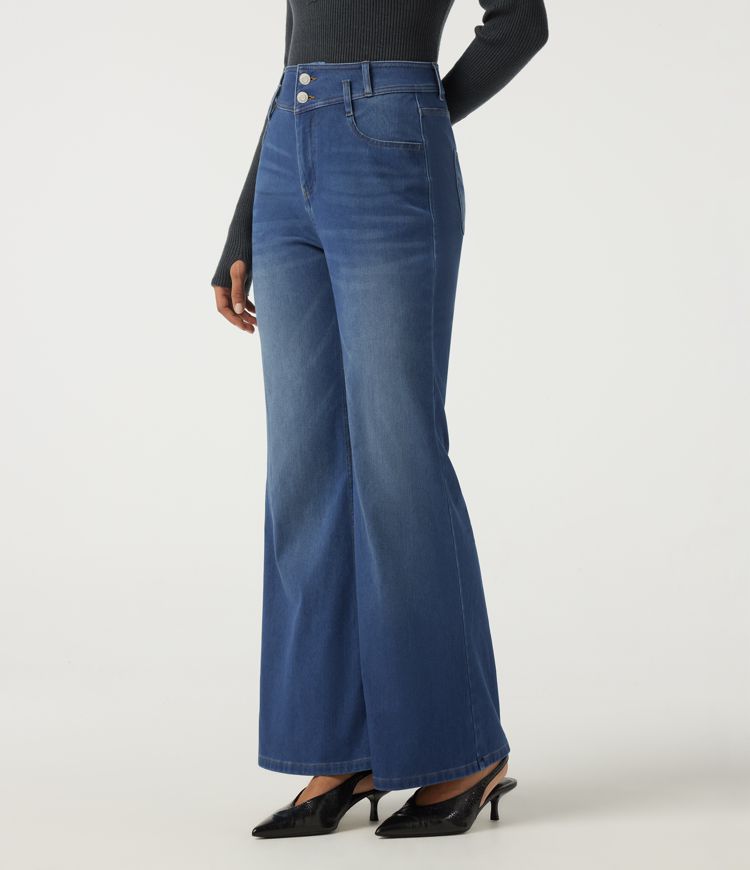 Halara Flex™ High Waisted Bootcut Casual Cotton Jeans with Pockets