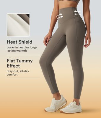 Halara UltraSculpt™ High Waisted Tummy Control Skinny Fleece Training Leggings with Pockets