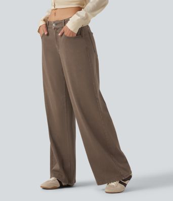 Halara Flex™ Low Rise Wide Leg Casual Jeans with Pockets Halara Flex™ Low Rise Wide Leg Casual Jeans with Pockets