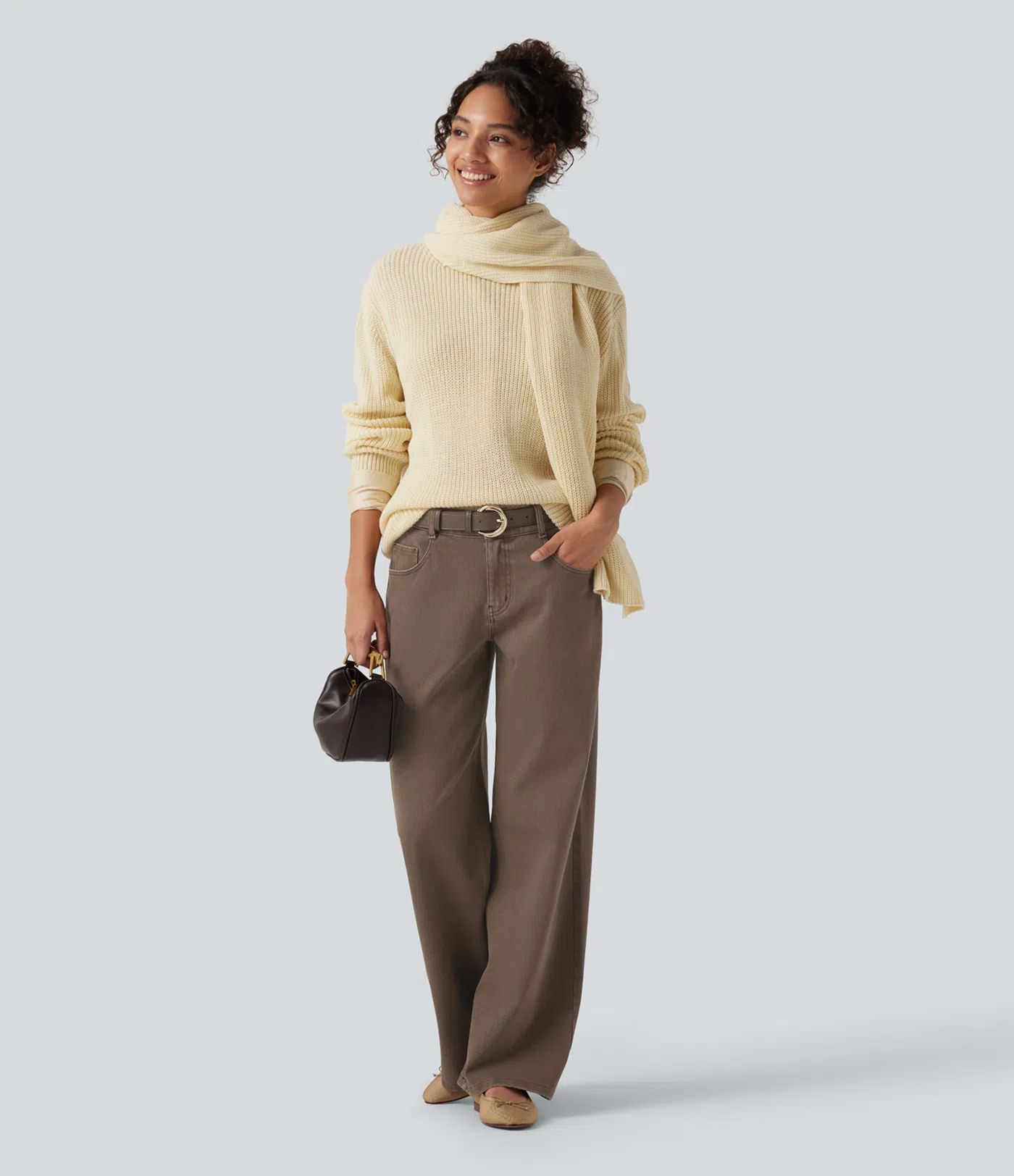 Halara Flex™ Low Rise Wide Leg Casual Jeans with Pockets Halara Flex™ Low Rise Wide Leg Casual Jeans with Pockets