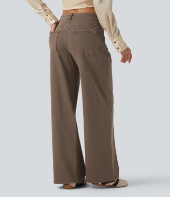 Halara Flex™ Low Rise Wide Leg Casual Jeans with Pockets Halara Flex™ Low Rise Wide Leg Casual Jeans with Pockets