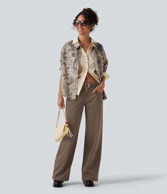 Halara Flex™ Low Rise Wide Leg Casual Jeans with Pockets Halara Flex™ Low Rise Wide Leg Casual Jeans with Pockets
