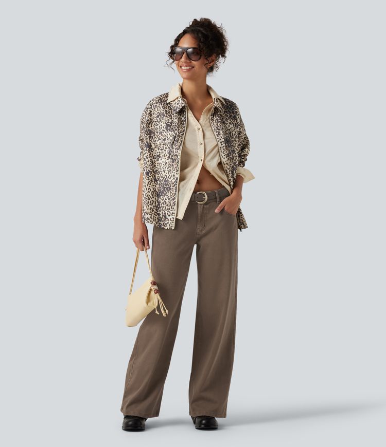Halara Flex™ Low Rise Wide Leg Casual Jeans with Pockets Halara Flex™ Low Rise Wide Leg Casual Jeans with Pockets