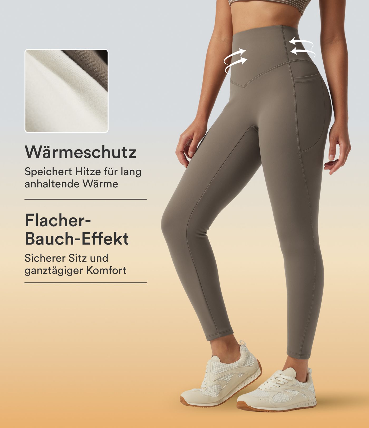Halara UltraSculpt™ - Trainings-Leggings aus Fleece mit hohem Bund, Seitentaschen und Bauchkontrolle - skinny fit Halara UltraSculpt™ - Trainings-Leggings aus Fleece mit hohem Bund, Seitentaschen und Bauchkontrolle - skinny fit