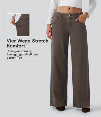 Halara Flex™ jeans décontractés taille basse à jambe large avec poches Halara Flex™ jeans décontractés taille basse à jambe large avec poches