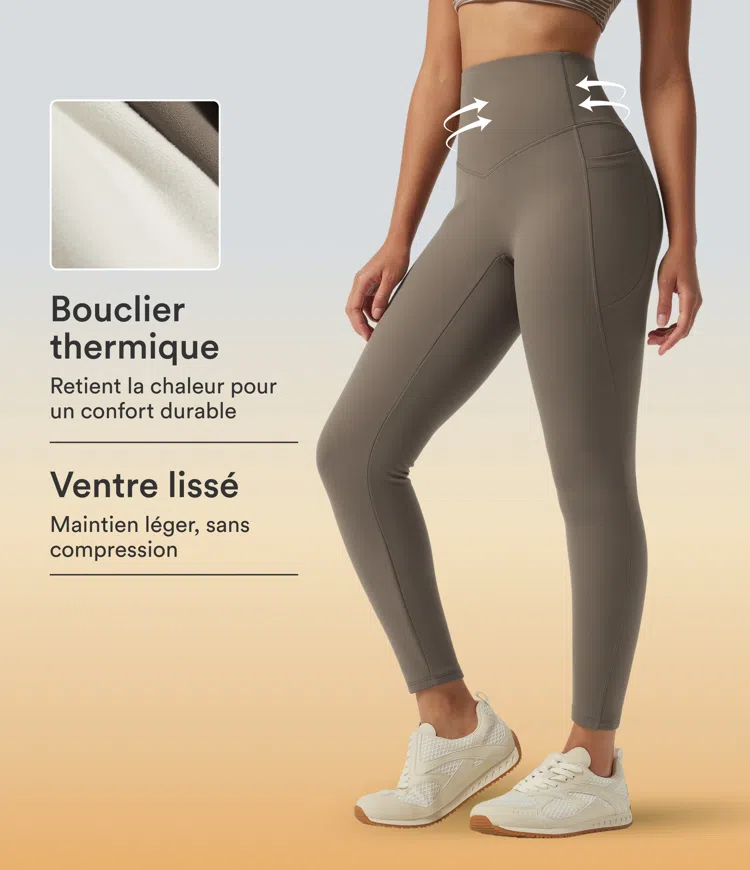 Legging d’entraînement polaire Halara UltraSculpt™ taille haute gainant 7/8 avec poches