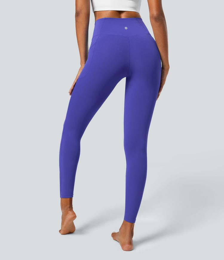 Royal Blue SoftlyZero™ Crossover Pocket Plain Leggings / 2