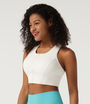 Brassière de running à maintien moyen, encolure en U, empiècements en mesh contrastant, technologie InstantCool, séchage rapide, avec soutien-gorge intégré et protection UPF50+