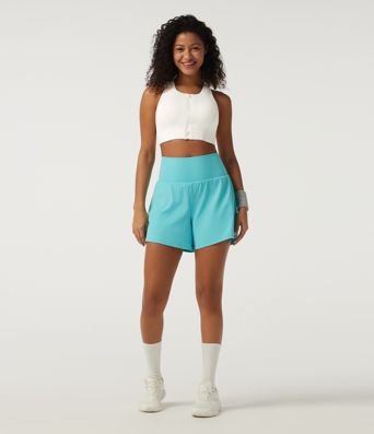 Brassière de running à maintien moyen, encolure en U, empiècements en mesh contrastant, technologie InstantCool, séchage rapide, avec soutien-gorge intégré et protection UPF50+