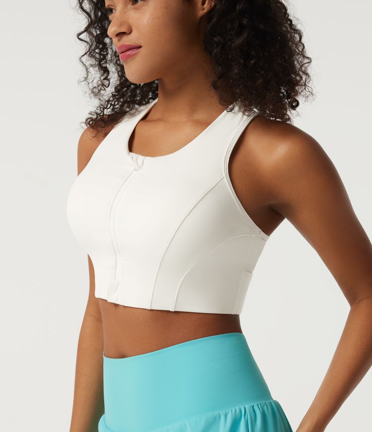 Brassière de running à maintien moyen, encolure en U, empiècements en mesh contrastant, technologie InstantCool, séchage rapide, avec soutien-gorge intégré et protection UPF50+