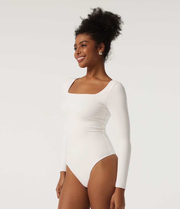 SoftlyZero™ - Lässiger Bodysuit mit eckigem Ausschnitt und langen Ärmeln SoftlyZero™ - Lässiger Bodysuit mit eckigem Ausschnitt und langen Ärmeln