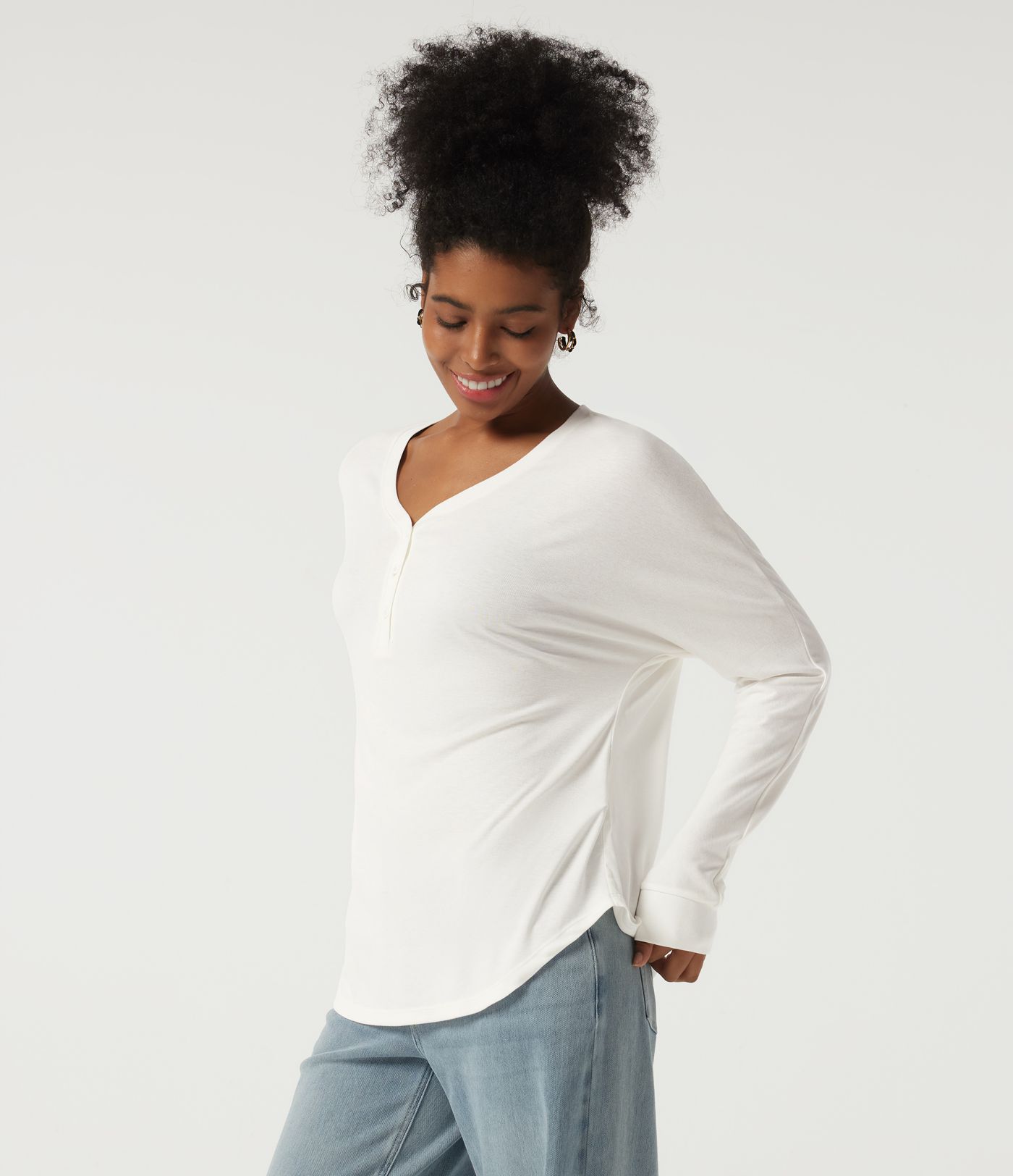 Sweetheart Neck Long Sleeve Casual Top