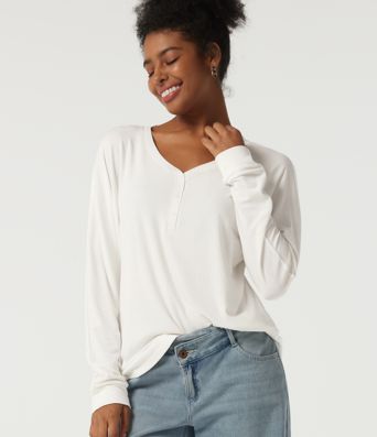 Sweetheart Neck Long Sleeve Casual Top