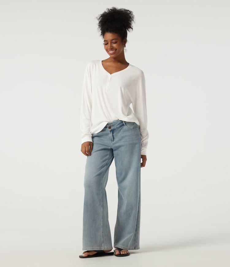 Sweetheart Neck Long Sleeve Casual Top