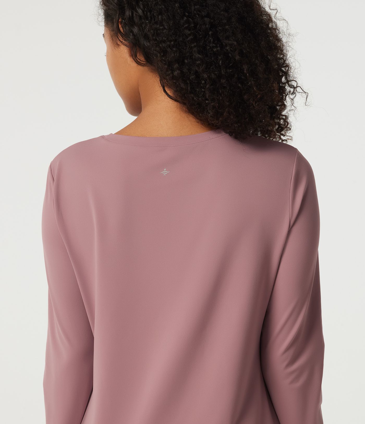 Round Neck Quick Dry Long Sleeve Seam Split Hem Running Sports Top-UPF50+
