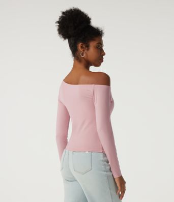 One Shoulder Long Sleeve Asymmetric Casual Top with Built-in Bra One Shoulder Long Sleeve Asymmetric Casual Top with Built-in Bra