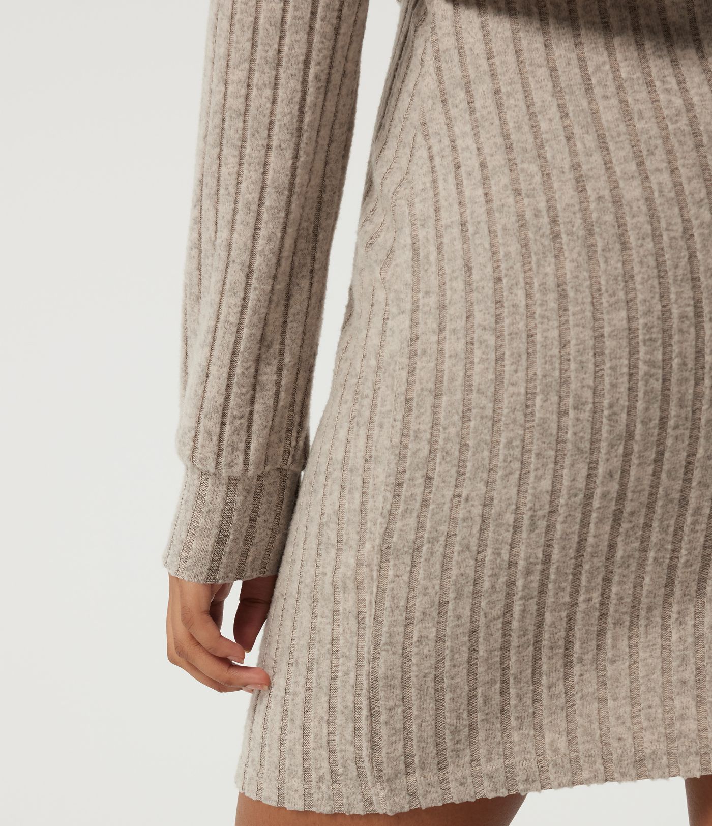 Ribbed Knit Round Neck Long Sleeve 2-Piece Bodycon Mini Casual Dress Ribbed Knit Round Neck Long Sleeve 2-Piece Bodycon Mini Casual Dress