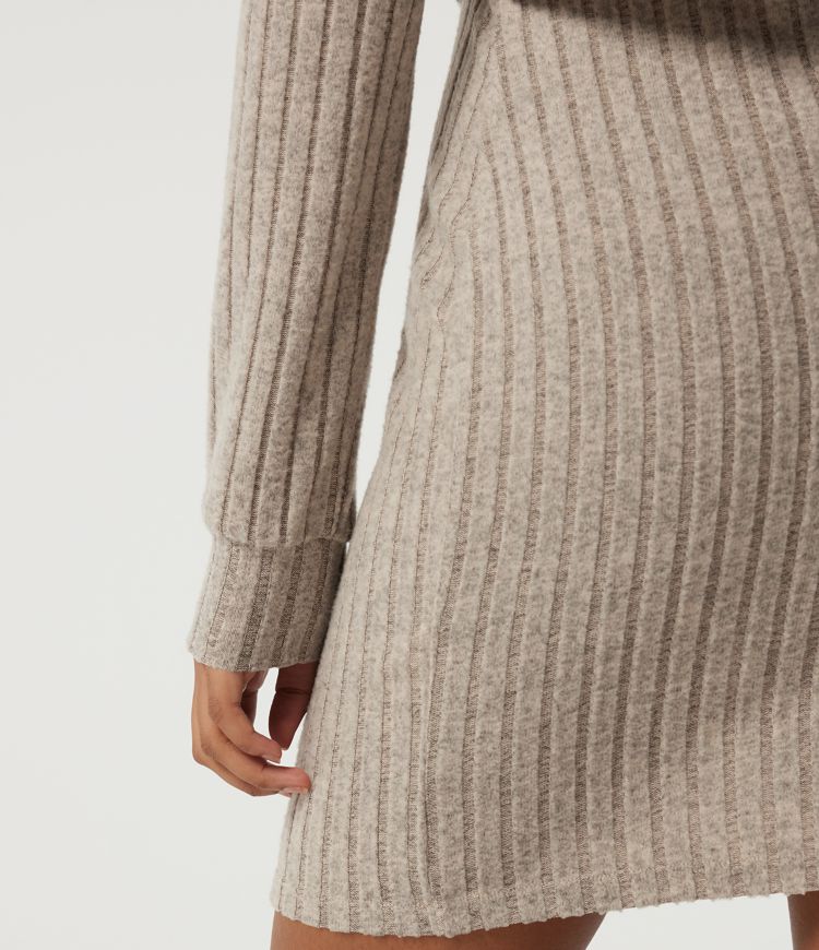 Ribbed Knit Round Neck Long Sleeve 2-Piece Bodycon Mini Casual Dress Ribbed Knit Round Neck Long Sleeve 2-Piece Bodycon Mini Casual Dress
